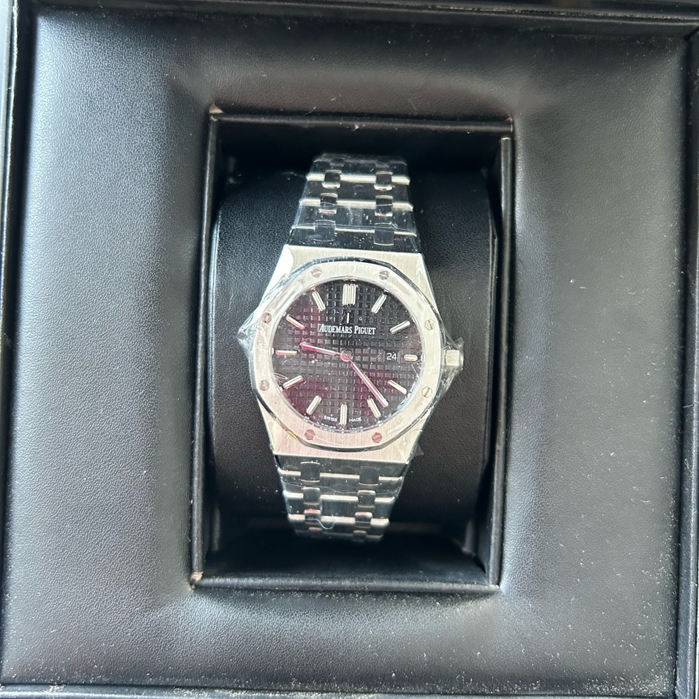 Audemars Piguet Silver and Black Men's Watch